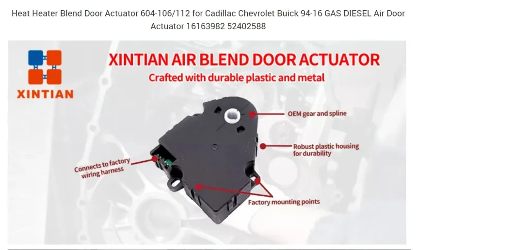 HVAC Blend Door Actuator 604-109 Heater Blend Door Actuator GM Chevr/Olet OEM 15842338 15-73513 Blend Air Door Actuator Replacement HAVC